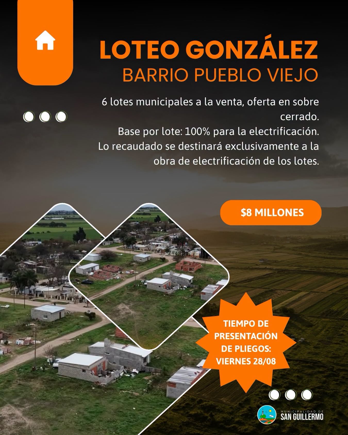 SAN GUILLERMO: EL CONCEJO MUNICIPAL APROBÓ POR UNANIMIDAD LA VENTA DE 6 LOTES MUNICIPALES.